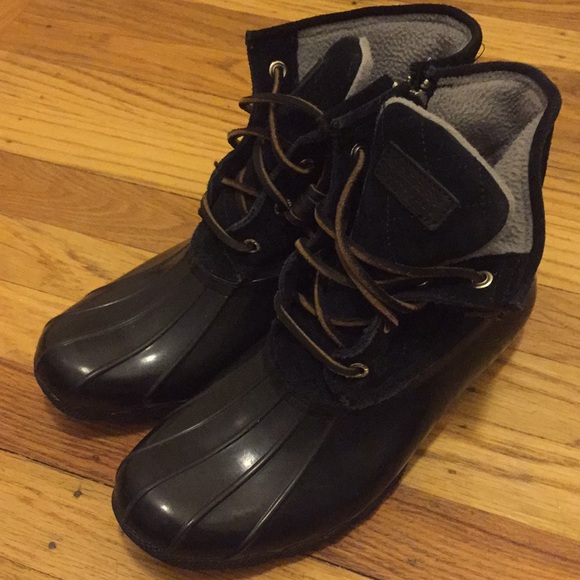 sperry sweetwater duck boots black